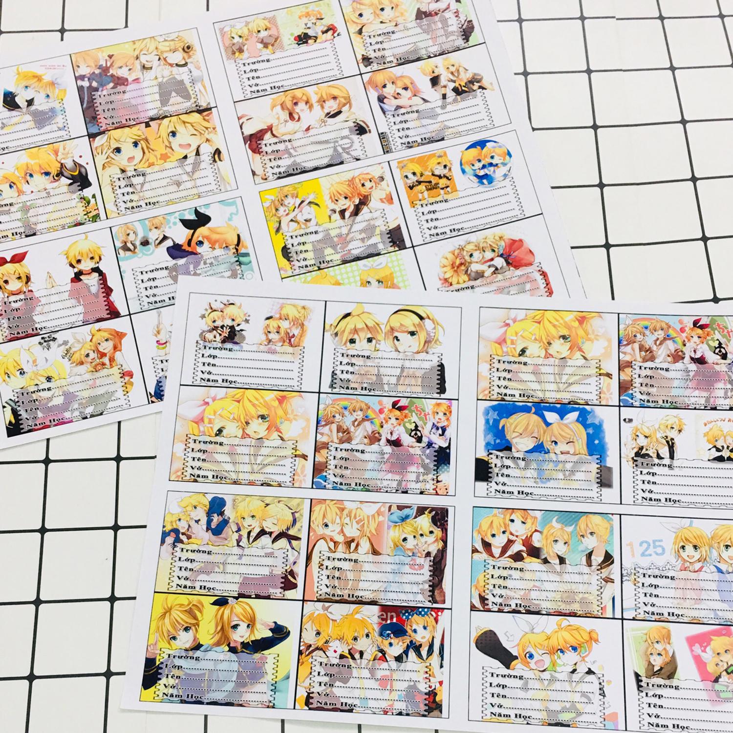 Combo 48 nhãn vở Kagamine Rin Len