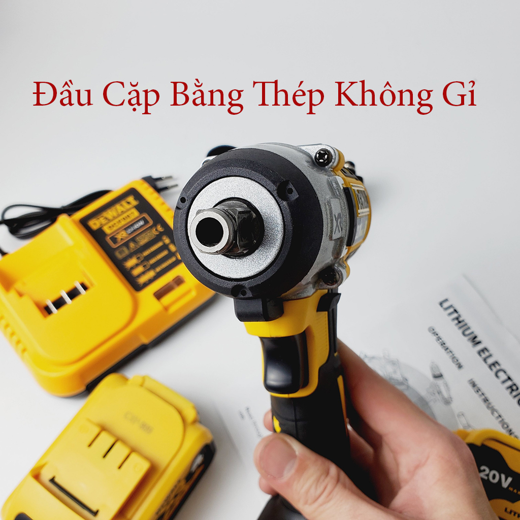 Máy siết bulong, máy bắn bulong Dewalt 199v sử dụng chân pin thông dụng, đầu 2 trong 1
