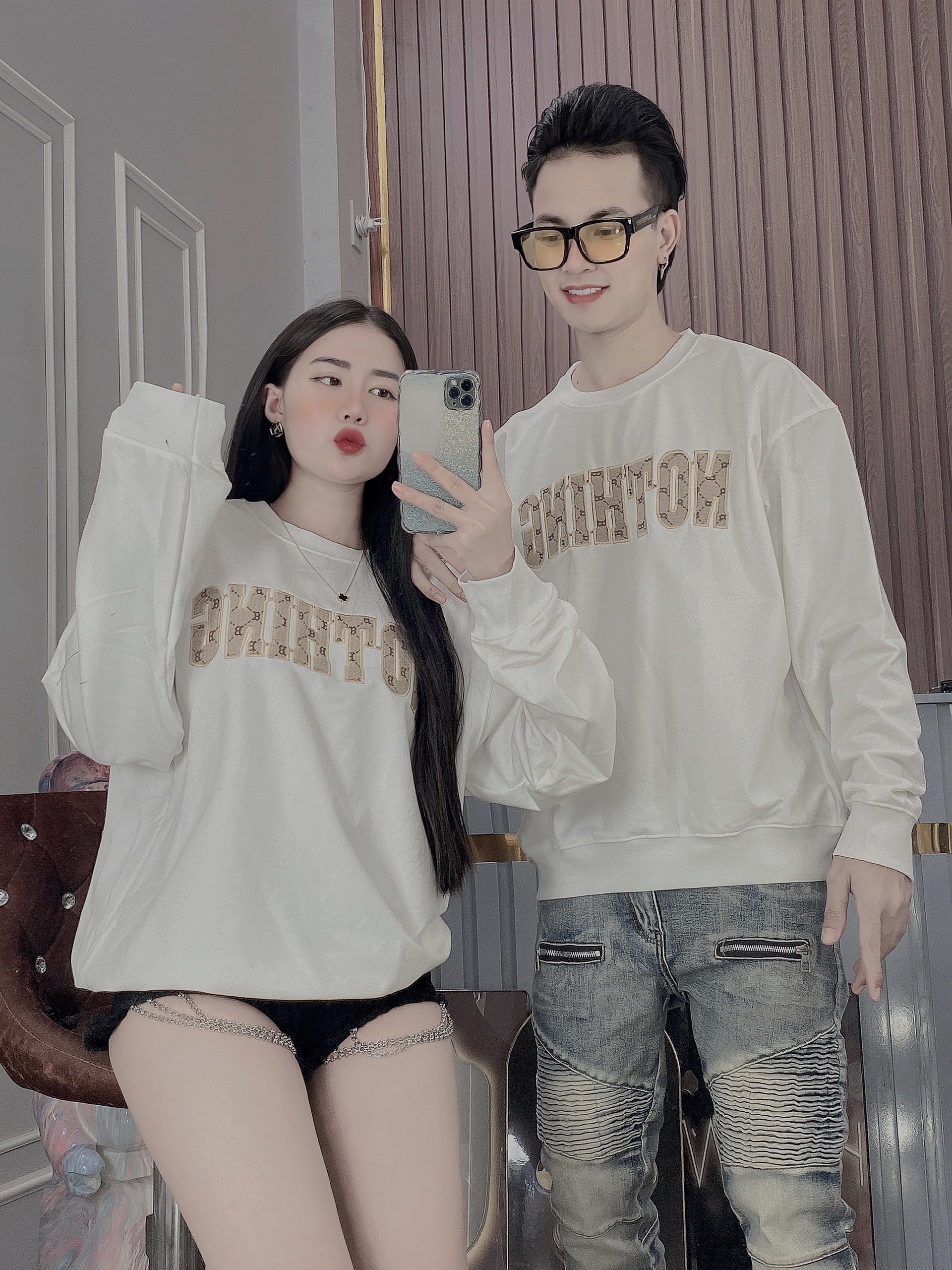 Áo thun nam nỉ tay dài phối LOGO chất vải cotton co dãn mẫu mới cao cấp