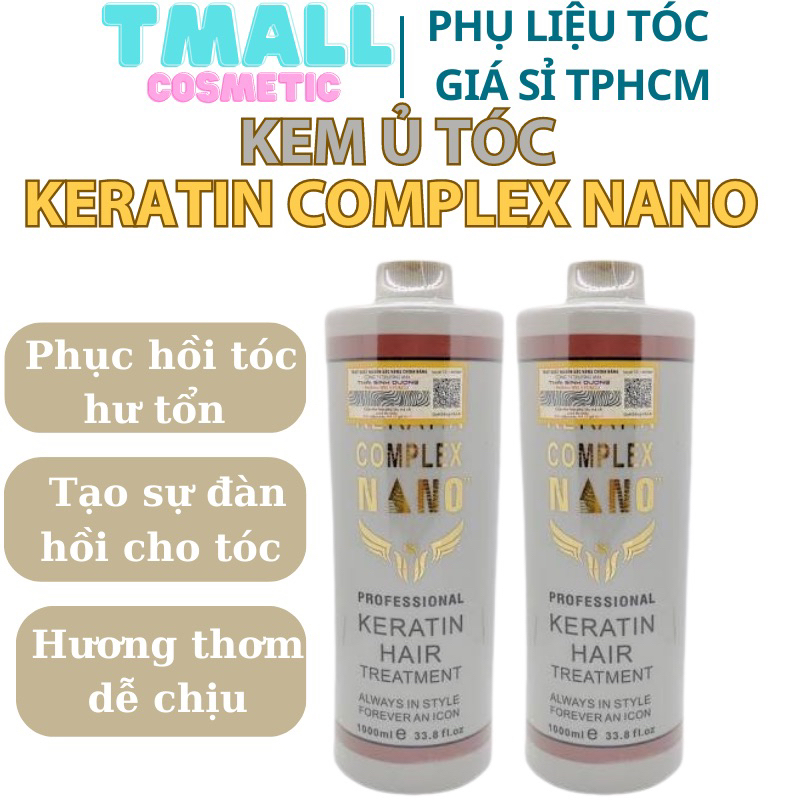 Kem hấp ủ tóc cao cấp keratin complex nano phục hồi tóc hư tổn, hấp nóng, hấp lạnh tại nhà 1000ml