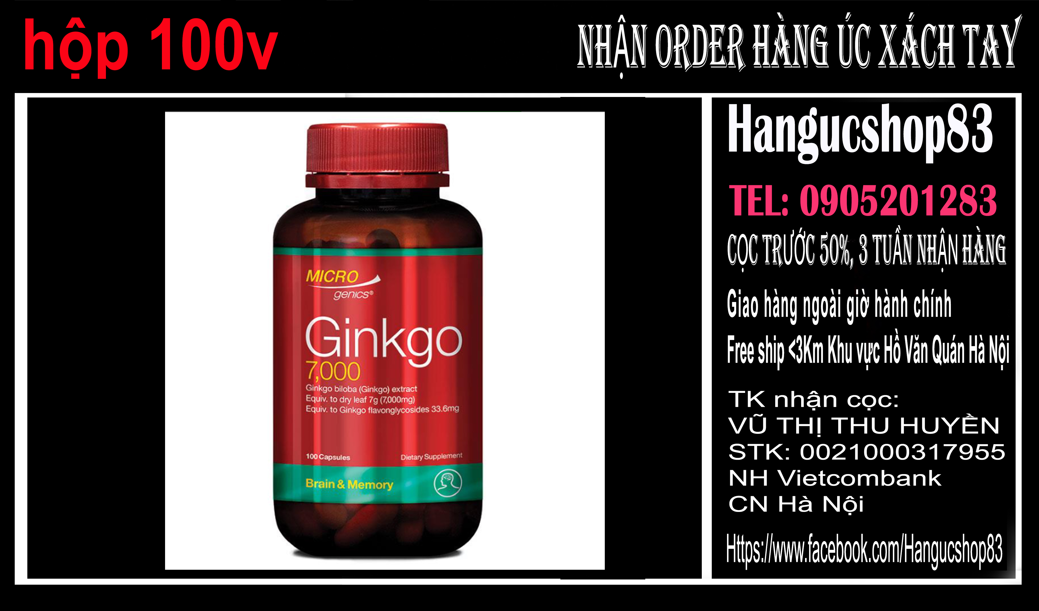 Bổ não của Úc Microgenic Ginkgo 7000 [Hàng chuẩn Úc]