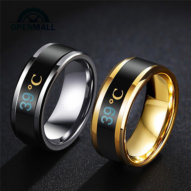 Nhẫn đo nhiệt độ thời tiết-nhẫn đo nhiệt độ cơ thể-nhẫn không thấm nước cảm biến nhiệt độ đổi màu độc đáo