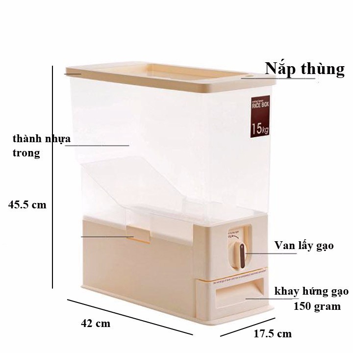 Thùng Đựng Gạo Thông Minh 15kg