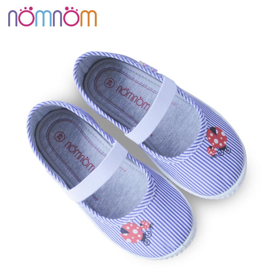 Shoes slipon girls NomNom EPG1931 Plaid White Blue
