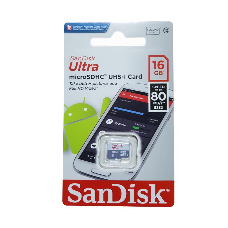 Thẻ Nhớ MicroSDHC SanDisk Ultra 533X 16GB 80MB/S