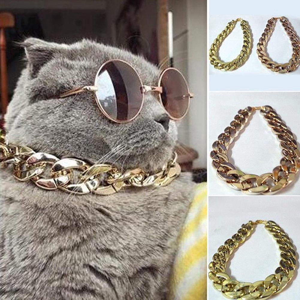 Vòng cổ cho chó  mèo mạ vàng