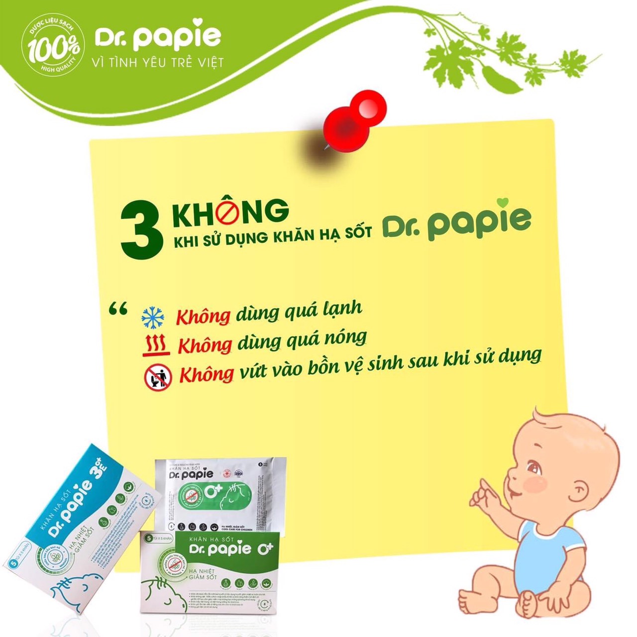Khăn Lau Hạ Sốt Dr Papie