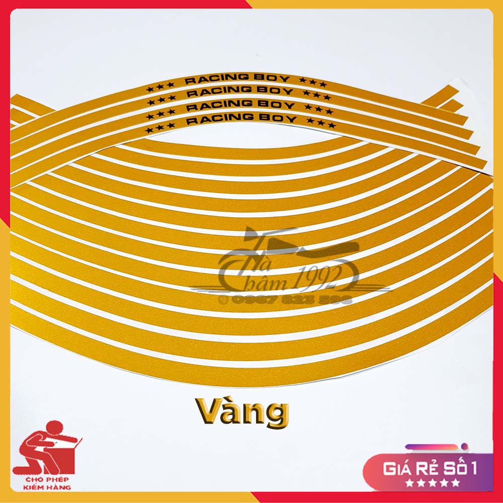 Tem (Decal) Phản Quang 3M Dán Vành Racing Boy (1 Bộ Đủ Dán 2 Mâm)
