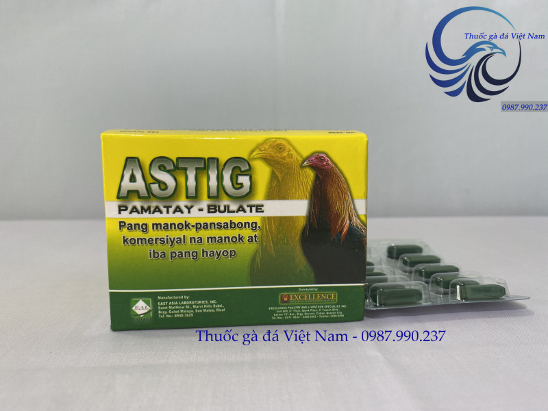 Combo 5 vỉ Thuốc sổ giun, sán cho gà đá ASTIG