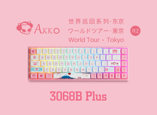 Bàn phím cơ AKKO 3068B Plus World Tour Tokyo R2 (Bluetooth 5.0 / Wireless 2.4Ghz / Hotswap / Foam tiêu âm / AKKO CS Jelly Pink)