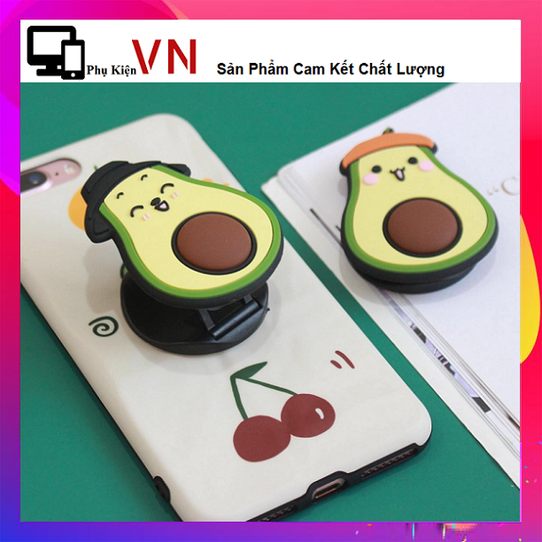 [HCM]⚡ Siêu Xinh ⚡ Ring Pop Giá Đỡ Điện Thoại Hình Trái Bơ Siêu Cưng -  Giá Đỡ Điện Thoại Pop Silicon - Trái Bơ Dễ Thương