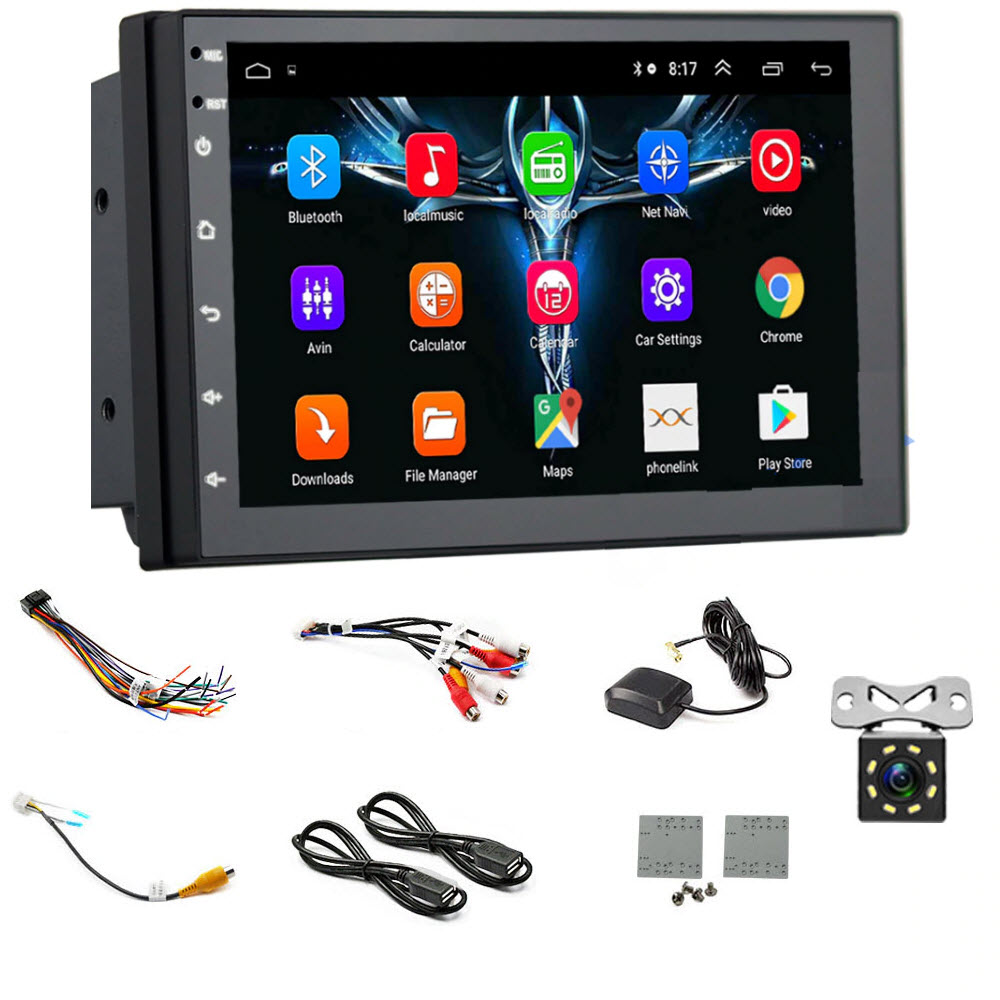 Màn hình cảm ứng LCD Full HD 1080 Android 9.1 7 inch RAM 1Gb ROM 16Gb có tiếng Việt lắp cho các dòng xe Toytota, Nissan, Kia, Hyundai - Tích hợp Bluetooth, Wifi, module GPS và Camera lùi dài 6m