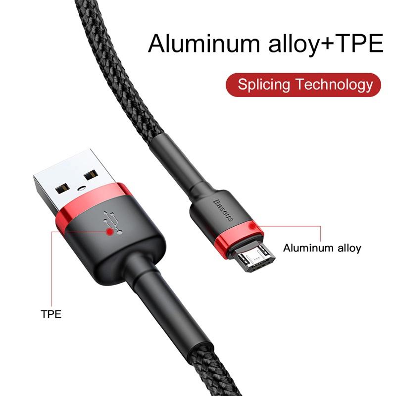 Cáp Sạc Baseus sạc Nhanh Micro USB Cho Smartphone Android 2.4A Baseus Cafule