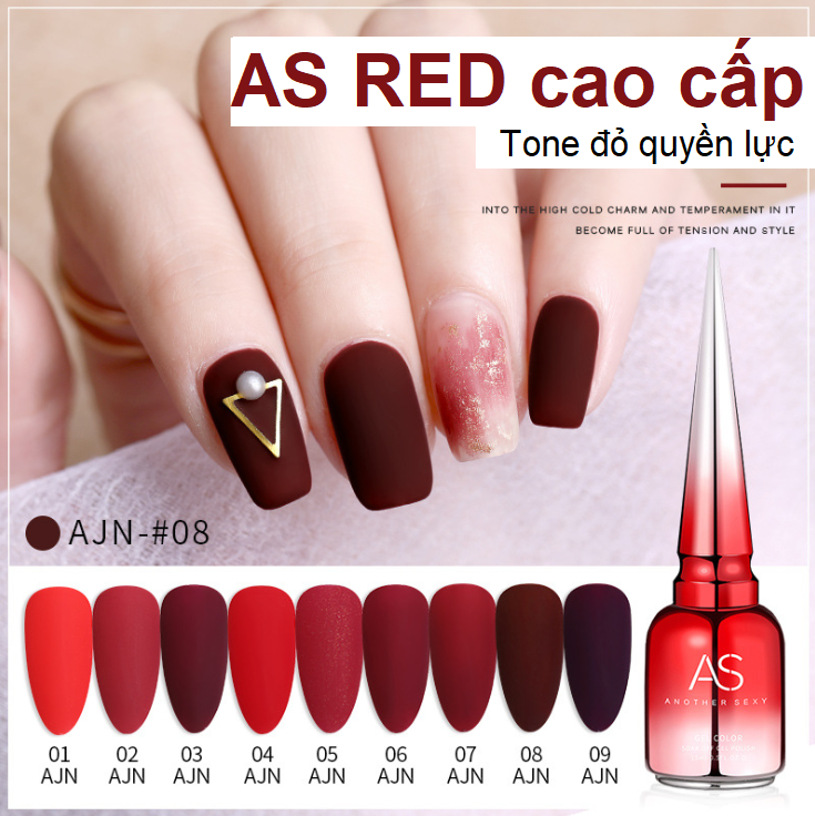 [HCM]Sơn gel AS red - Màu đỏ rượu mã AJN