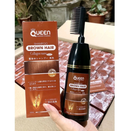 [Chính hãng; 200ML, HSD 2026] Dầu gội nhuộm tóc phủ bạc thảo dược Queen.
