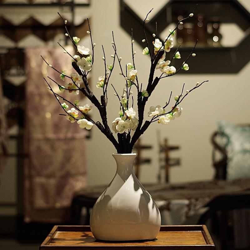 Titoni Imitation Flowers Set Chinese Style Ceramic Vase Artificial Flowers Decoration 58 Living Room Entrance Asian Creative Luxury Art Works Floral Corsage