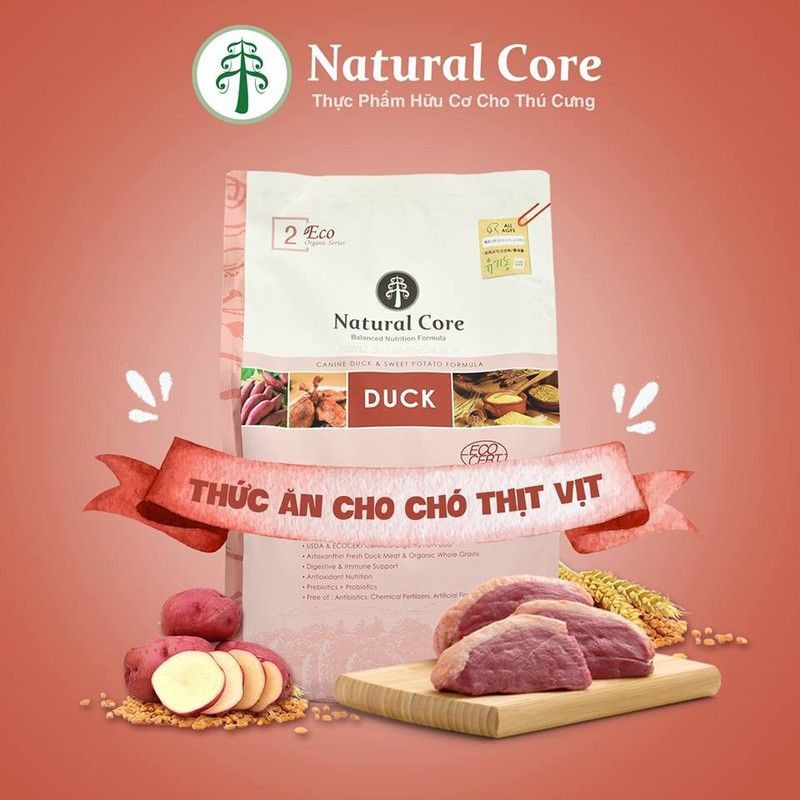 (:1kg:)THỨC ĂN HỮU CƠ NATURAL CORE CHO CHÓ THỊT VỊT