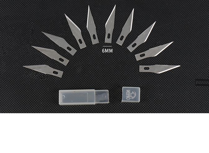 Dao điêu khắc cán tròn màu xanh dương tặng kèm 6 lưỡi dao số 11