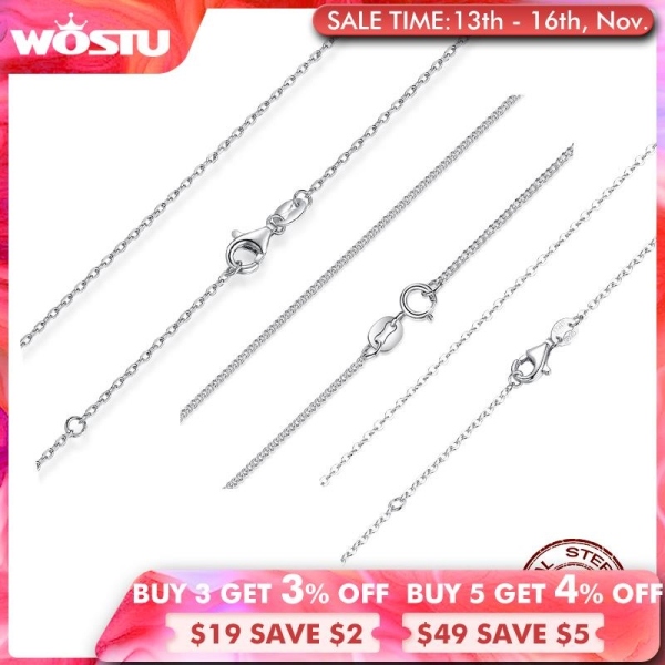 Hot Sale 925 Sterling Silver Link Chains Necklaces Fit For Pendant Charm For Women Men Luxury S925 Jewelry Gift CQA006