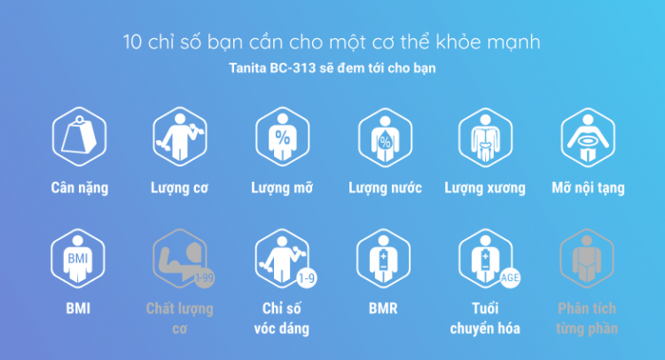 Cân sức khỏe và phân tích cơ thể TANITA BC-313