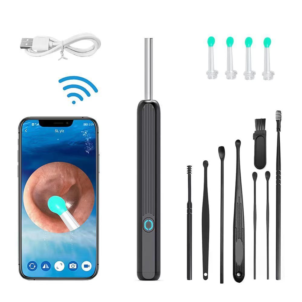 Dụng cụ lấy ráy tai thông minh ne3 pro có camera nội soi đa năng tích hợp led trợ sáng,tương thích với androi, ios
