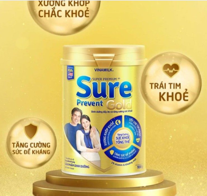SỮA BỘT VINAMILK SURE PREVENT GOLD LON 900GTốt cho tim mạch