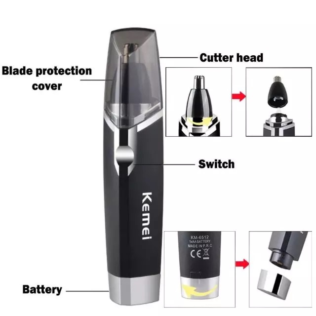 Máy Tỉa Lông Mũi Dùng Pin Kemei KM-6512 Tiện Lợi