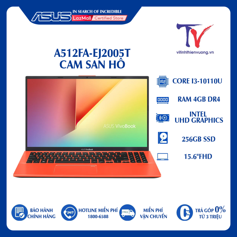 Laptop ASUS A512FA-EJ2005T ( 15.6 FHD/Intel Core i3-10110U/4GB/256GB SSD/Windows 10 Home 64-bit/1.6kg)