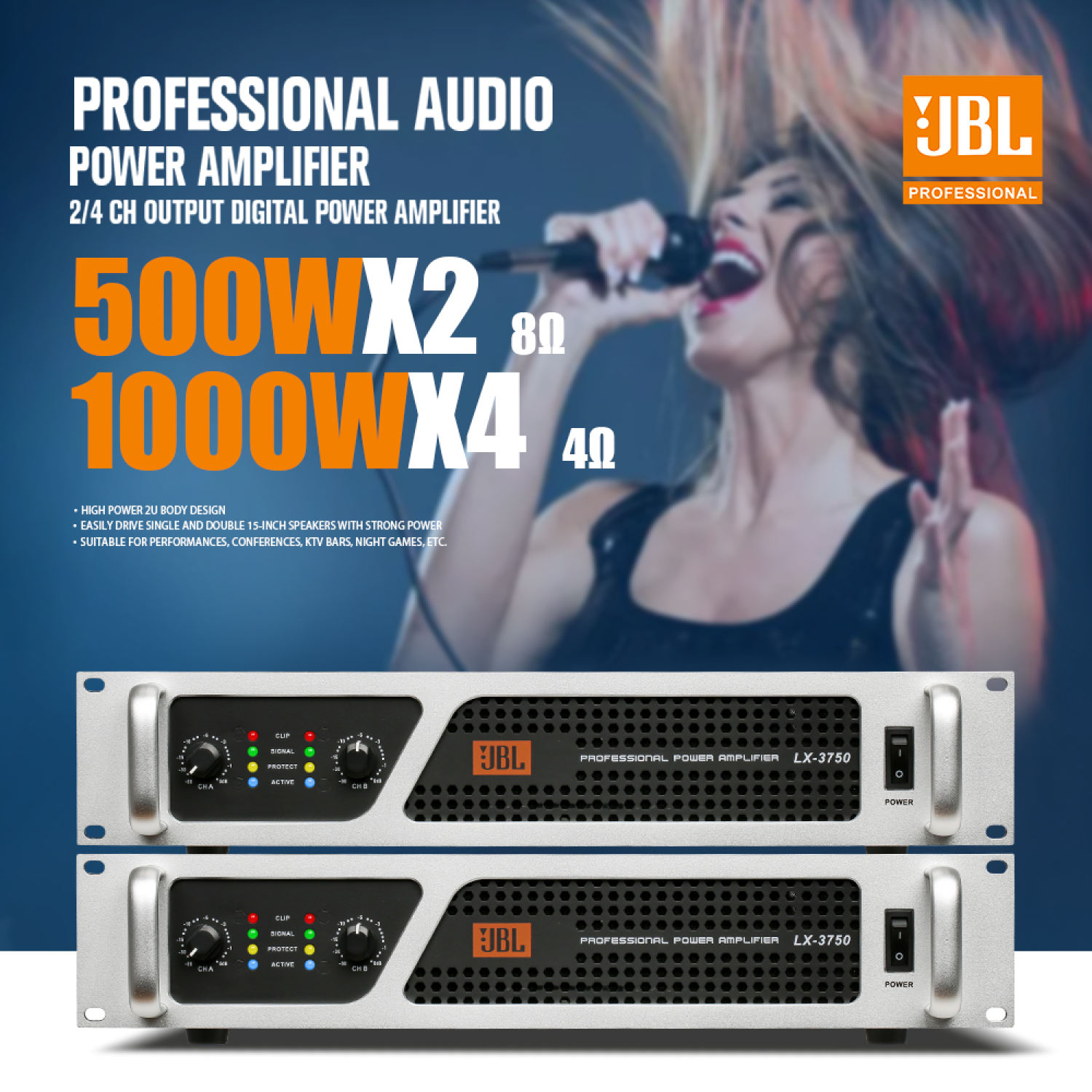 Bộ Khuếch Đại Âm Thanh Karaoke Bộ Khuếch Đại Công Suất Jbl Lx3750 Công Suất 2 X 800w 8 2 X 1200w 4 2400w Bridge Dùng Cho Loa Chuyên Dùng Cho Dàn Karaoke Hay Nhất Hiện Nay Và Phù Hợp Cho Những Không Gian Rộng Lớn