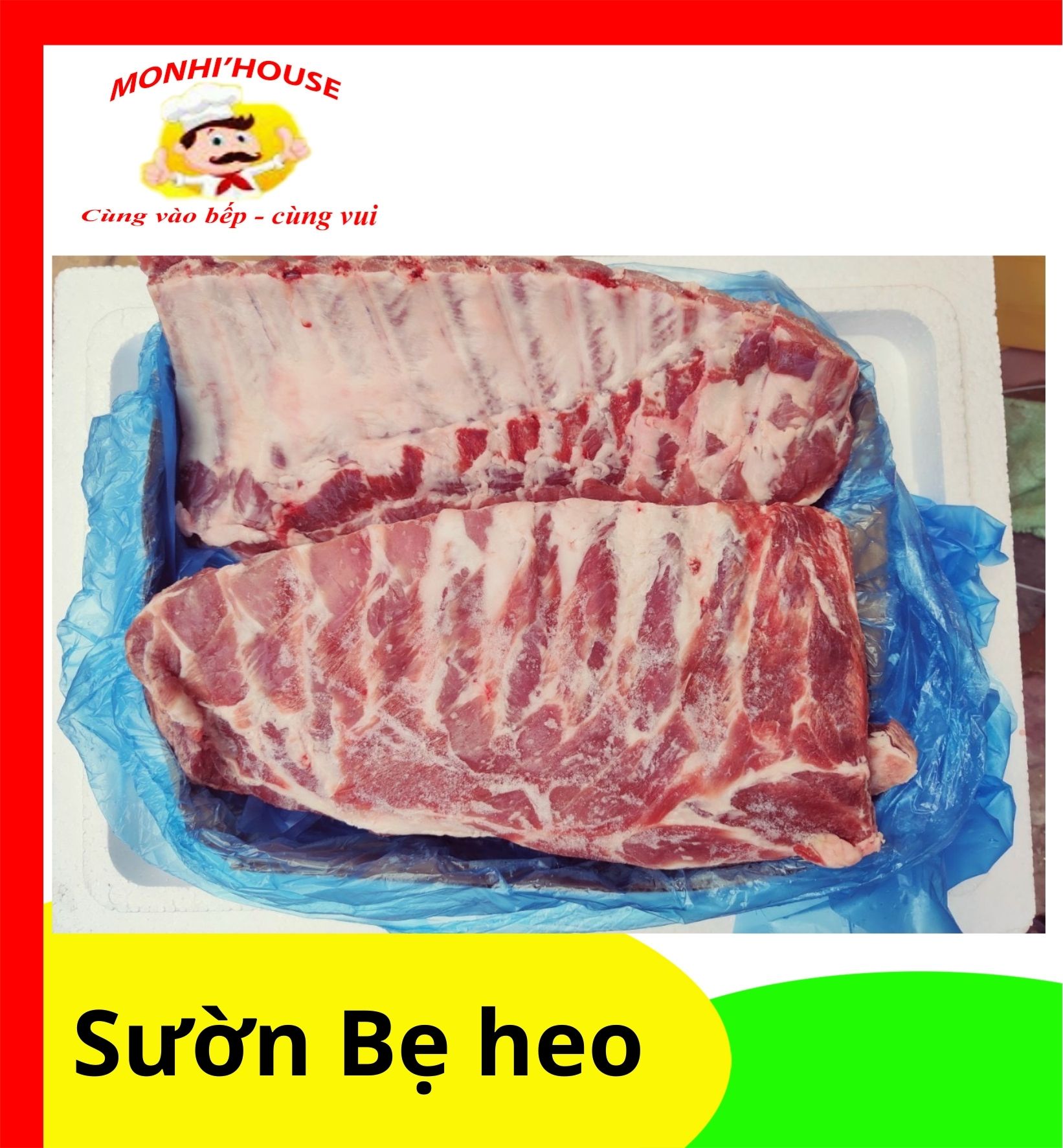 1Kg Sườn heo bẹ cánh buồm / Sườn heo non/ Giao hỏa tốc hcm Tươi ngon_Tiện Lợi