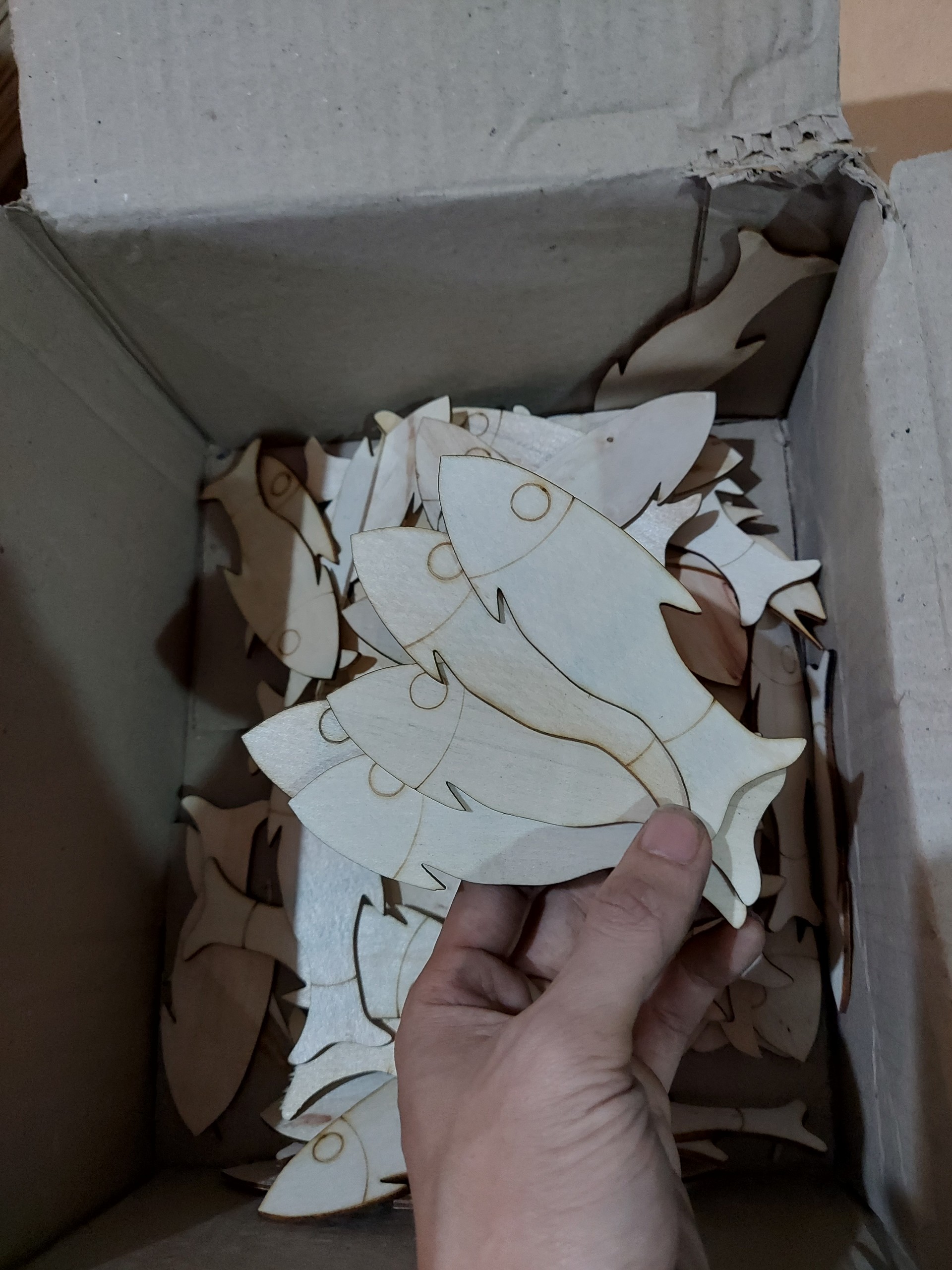 cá gỗ tô màu cá gỗ decor con thú tô màu decor