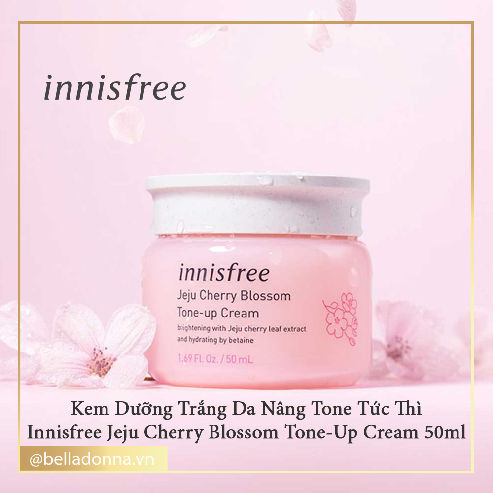 Kem Dưỡng Trắng Da Nâng Tone Tức Thì Innisfree Jeju Cherry Blossom Tone-Up Cream 50ml