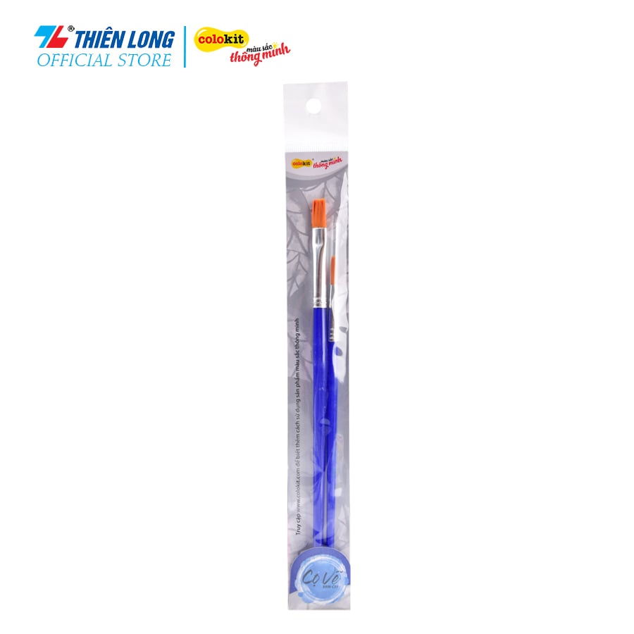 Túi 2 cọ vẽ phẳng và tròn thiên long colokit brw-c01