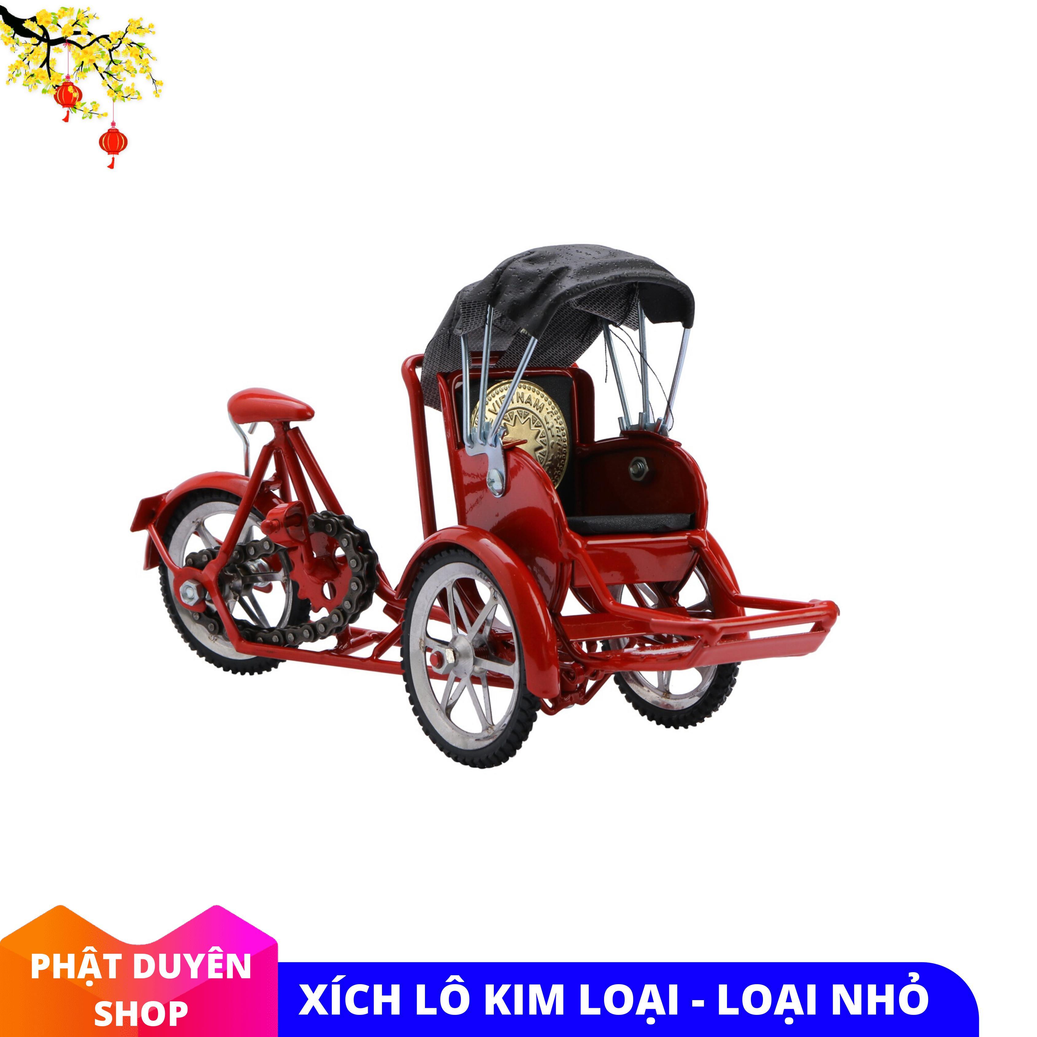 Mô hình xe xích lô sắt MIỄN SHIP ( màu đen , size nhỏ )