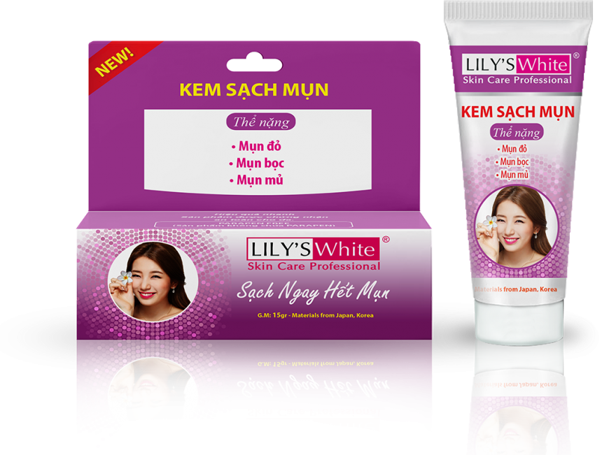 Kem sạch mụn thể nặng lily’s white