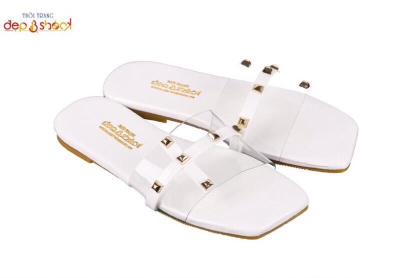 Dép nữ quai ngang mica trong đính hột Thời trang cao cấp big size