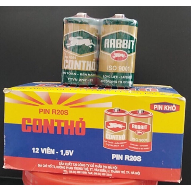 Vỉ 2 Viên Bin Con Thỏ Cỡ Đại