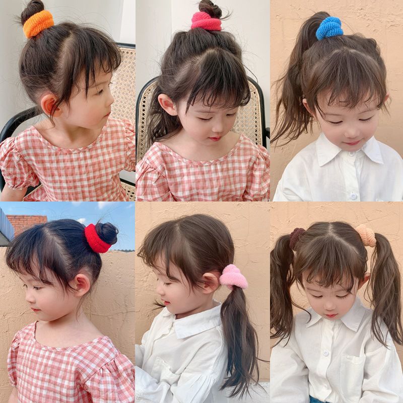 Dây Cột Tóc Cao Su Co Giãn Bằng Len Nhiều Màu - loli