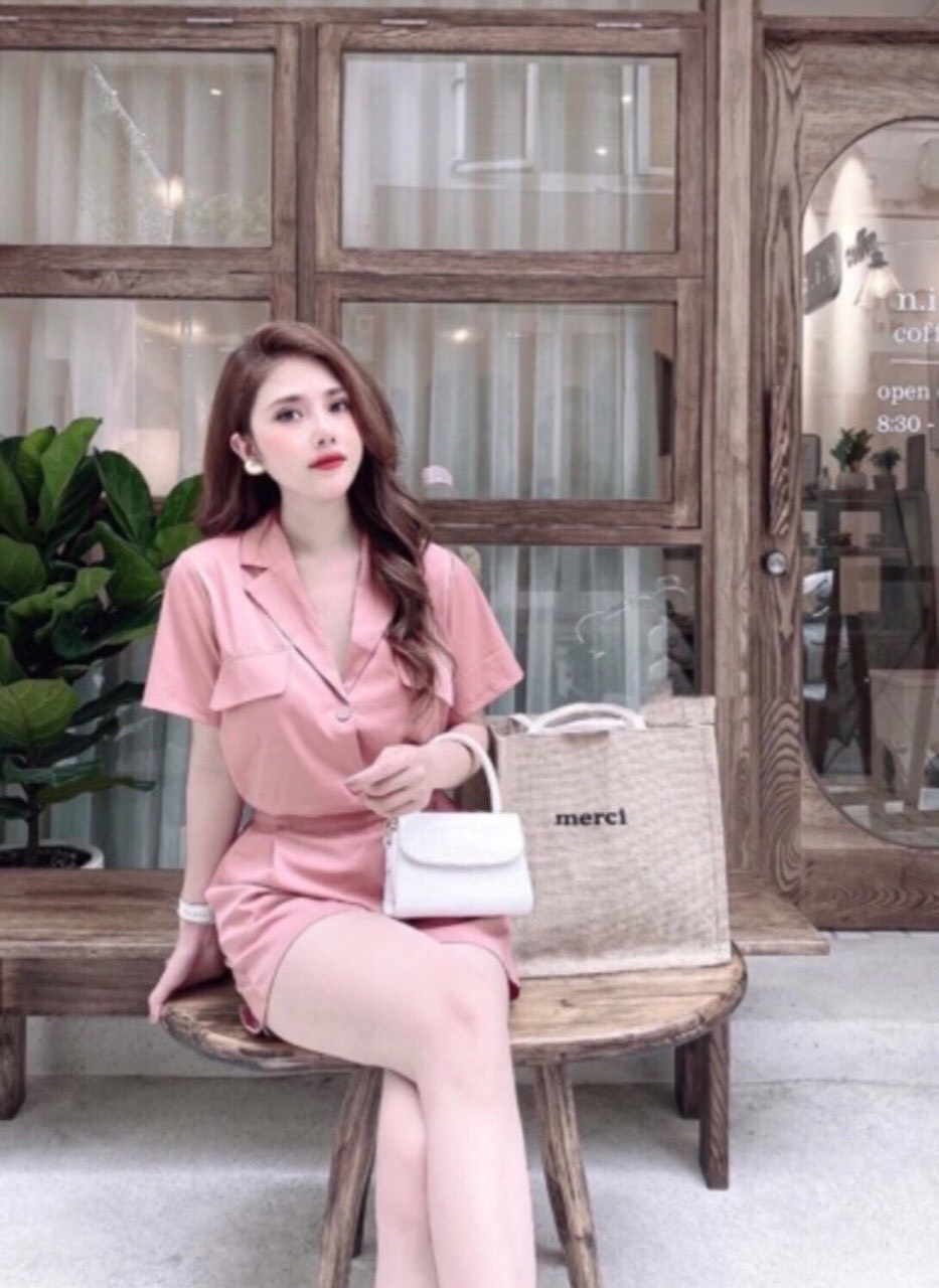 Set áo tay ngắn cổ sơ mi và quần đùi