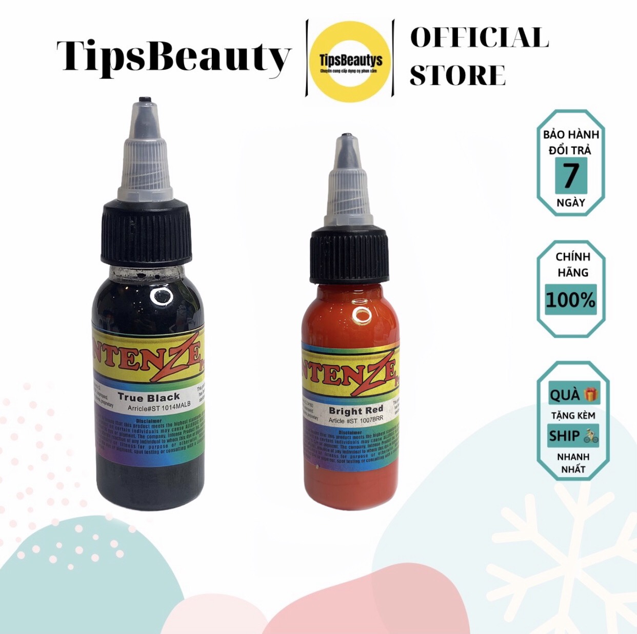 Mực Tập Xăm Intenze True Black và Bright Red 30ml - Tipsbeauty
