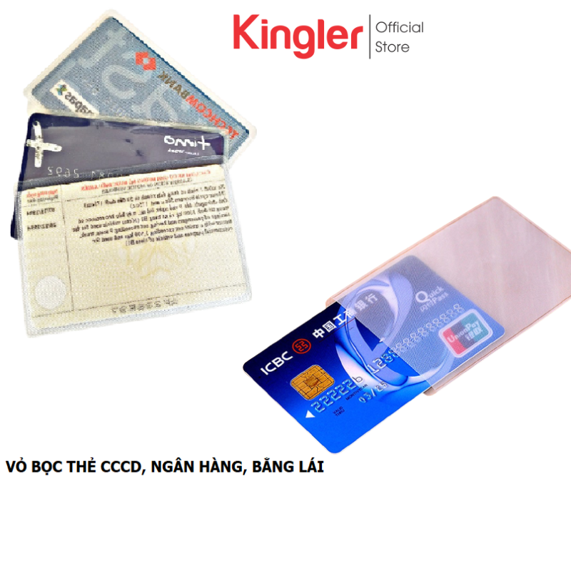 Combo 4 Vỏ Bọc Căn Cước Công Dân, Thẻ ATM, Thẻ Sinh Viên, Thẻ Nhân Viên, Bảo Vệ Thẻ Cho Sạch Sẽ, Vệ Sinh, Túi Đựng Thẻ Trong Suốt. Kingler 5959