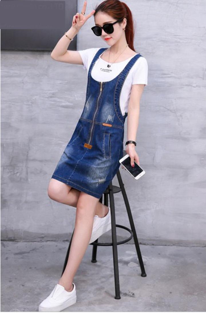 [HCM]Yếm Jean Nữ 2 Dây Phối Da Duyên Dáng