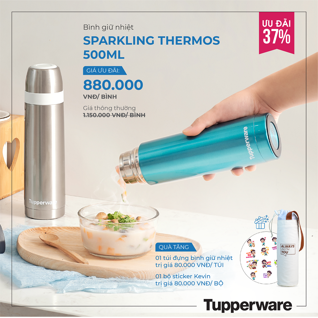 Bình giữ nhiệt Tupperware Thermos Sparkling 500ml