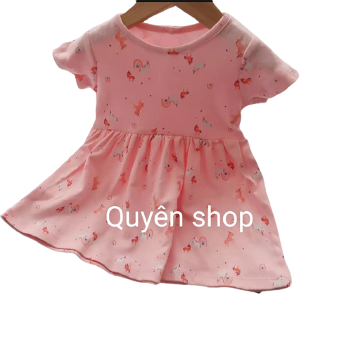 [HCM]Đầm Cotton Bé Gái Ngắn Tay Dáng BabyDoll 7-22kg In Nhiều Họa Tiết Nhiều Màu Dễ Thương Thời Trang Quyên trẻ em xuất khẩu Q110 (Ngẫu Nhiên)
