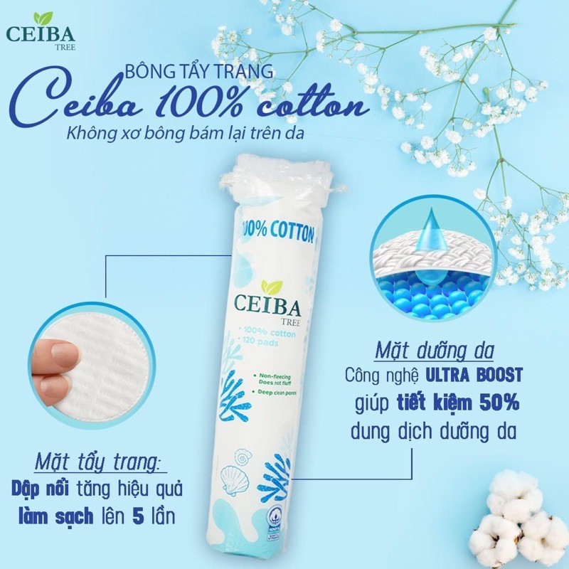 Bông Tẩy Trang Làm Sạch Da Ceiba
