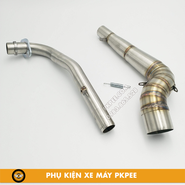 Cổ Pô 2 Khúc Inox 304 Dream, Wave, 50cc