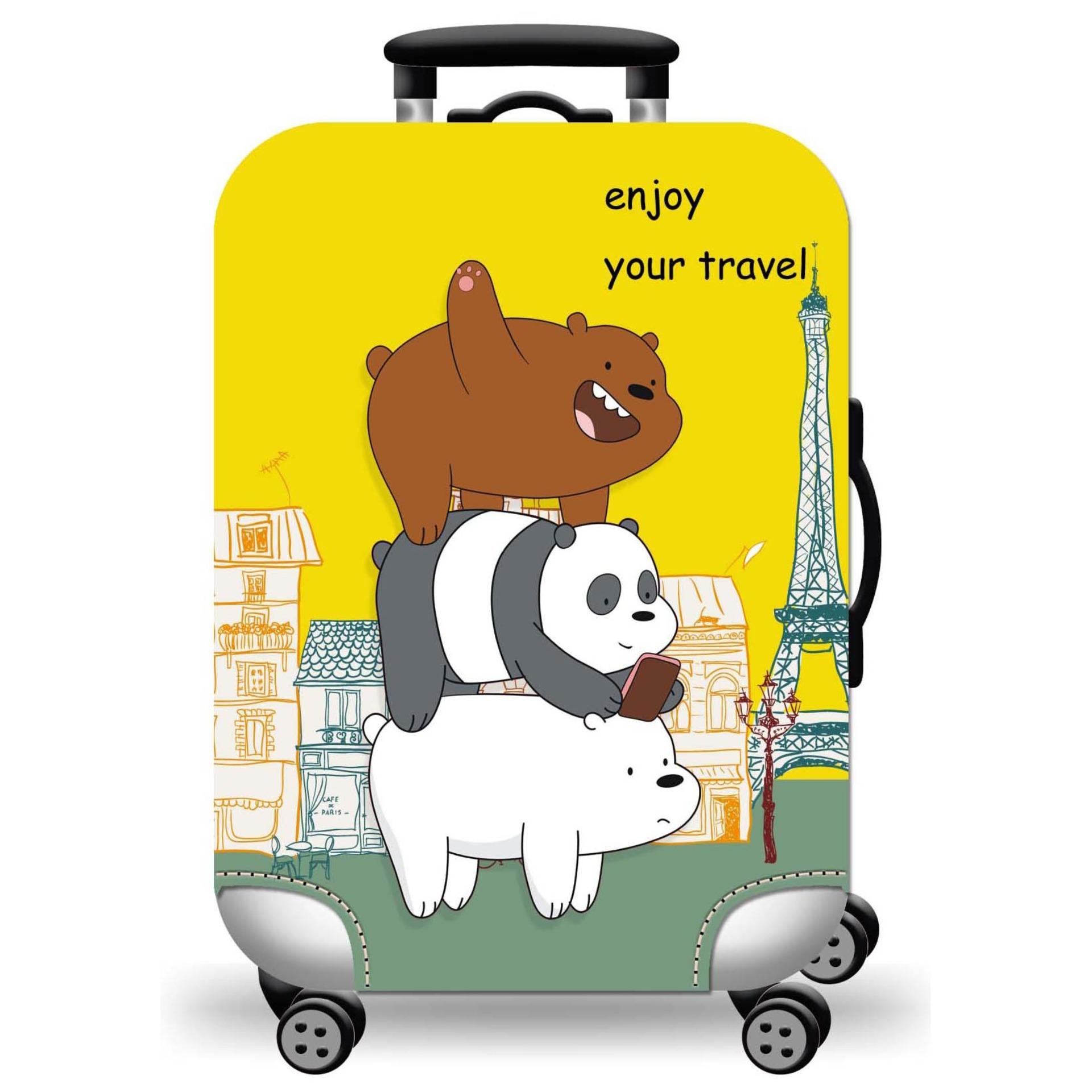 Túi bọc bảo vệ vali -Áo vỏ bọc vali - Size M-3 CHÚ GẤU-Bọc Vali Du Lịch ,Ốp Vali ,Phủ Vali ,Bao Ốp Vali,Vali Cover,Suitcase Cover,Luggue cover