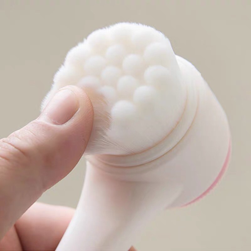 Dụng cụ cọ rửa mặt massage 3D, 2 đầu cầm tay