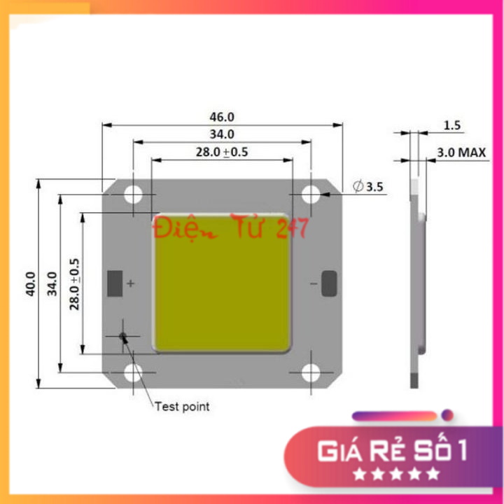 Đèn Led COB 3.7V 30W 60P Trắng Sáng