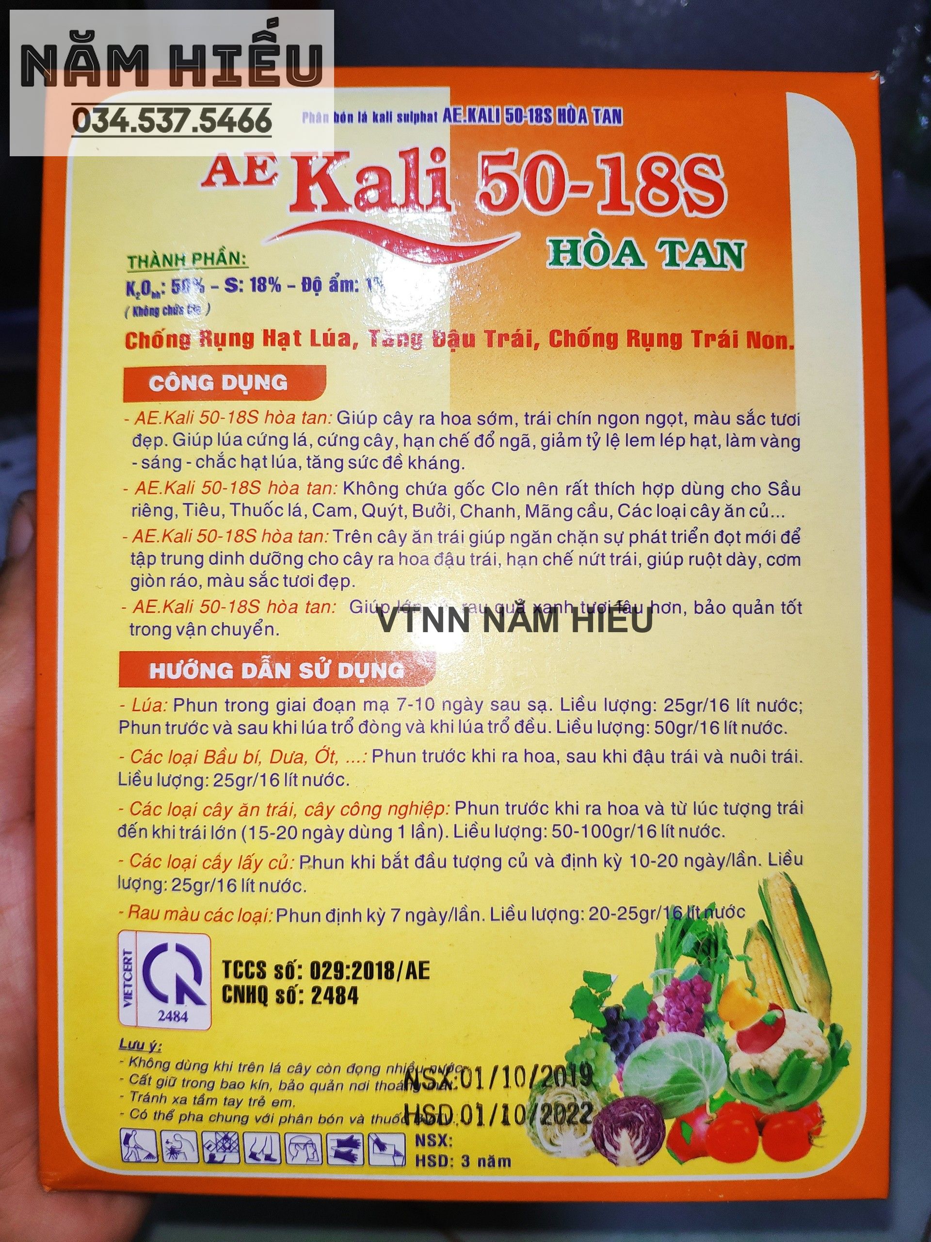 Phân bón lá KALI hòa tan AE 1KG (10 gói 100g)